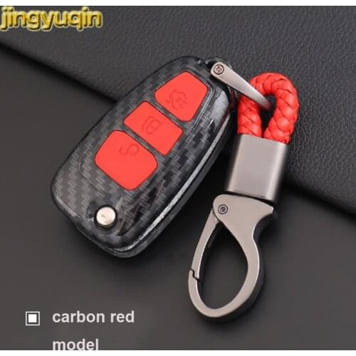 Jingyuqin Remote Car Key Carbon Fiber Case For Ford Ranger C Max S-Max Focus Galaxy Mondeo Transit Fiesta Escape Ecosport 3B
