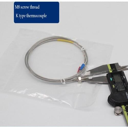 K E J type temperature sensor 0~400℃ M8 Screw type Thermocouple with 1m cable temperature sensor