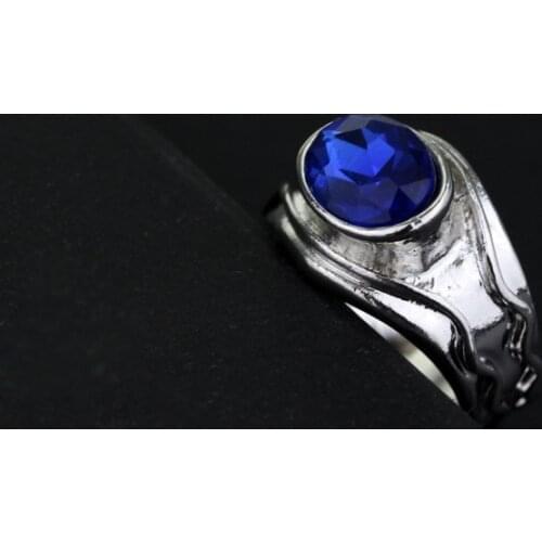 Lord of Rings Vilya Elrond Blue Stone Ring of Air LOTR Hobbit Jewelry Elf Three Rings Fashion Jewelry Fan Gift