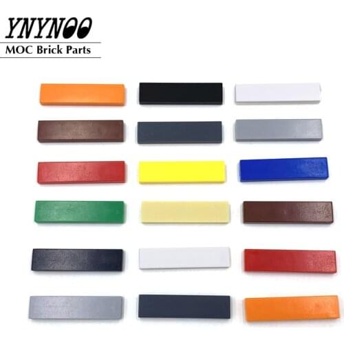 150Pcs/Lot MOC Brick Parts 1x4 Groove Flat Tile Building Blocks Parts DIY Educational Creative gift Compatible 2431 91143 Toys