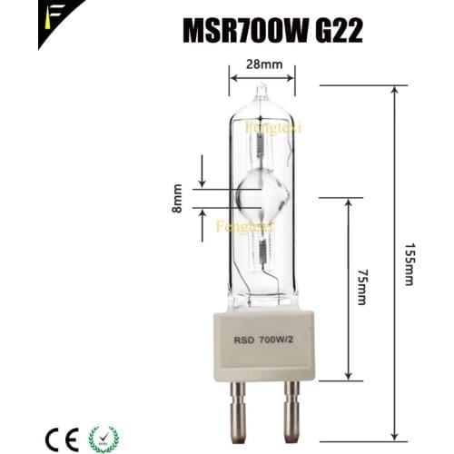 RSD700w Metal Halide Lamp HSR700/60 MSR700 /2 G22 Stage Moving Head Light Bulb Sorcerer Bulb Wizards Lamp Dj Disco Light Source