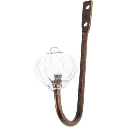 Metal Single Hook with screws Transparent Grip Antique Bronze Hanger Europe Style Decor Wall Coat Hat Door Kitchen 87*45*27mm