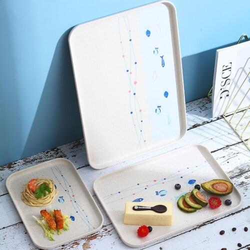 Multi Nordic Creative Multifunctional Rectangular Plastic Tray Storage Tray Kitchen Supplies Home Kitchen Fruit Dessert Tray