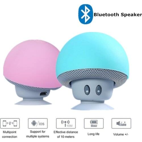 The new mini-mushroom mini wireless bluetooth speaker, waterproof silicone suction cup holder, hands-free music player
