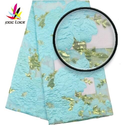 Latest African Tulle Net Lace Fabric Top Selling Brocade Fabric Jacquard Fabric Brocade Lace Tissu for Nigerian Wedding XZ3007B
