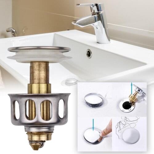 Bounce Drain Filter Drain Plug Washbasin Steel Sink Bathroom Up Stopper Filter Drain Accessory Drain Drain Bounce M9O3