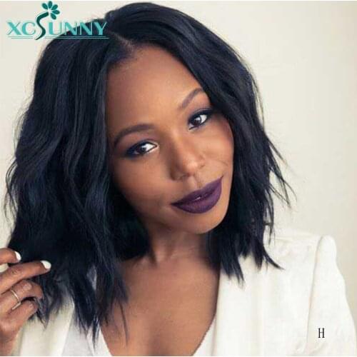 Bob Lace Front Human Hair Wigs For Women Remy Peruvian Short 13x4 Lace Frontal wig Glueless Natural Wave Pre Plucked xcsunny