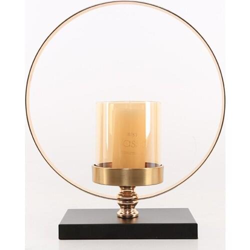 European style candle holder ornaments luxury metal glass home living room hotel dining table romantic candlelight dinner props