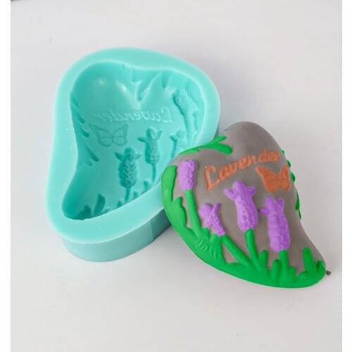 PRZY Mould Silicone Molds Love Heart Lavender Soap Fondant Flower Mold Soap Molds Handmade Clay Resin Moulds Candle HC0354