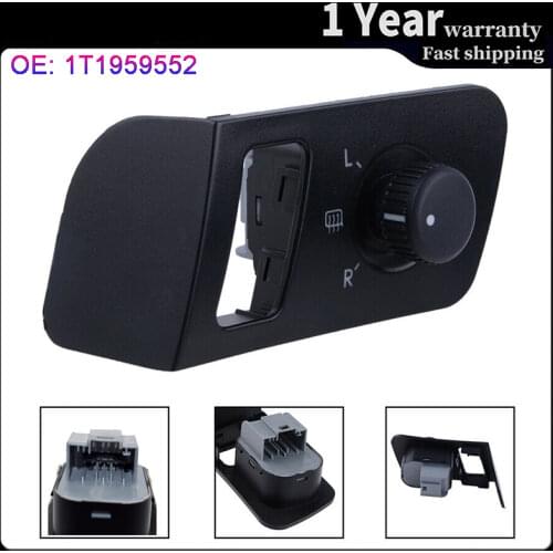 For VW Caddy Touran 2003-2015 Electric Mirror Adjust Switch Rear View Mirror Control Knob Button With Panel 1T1959552