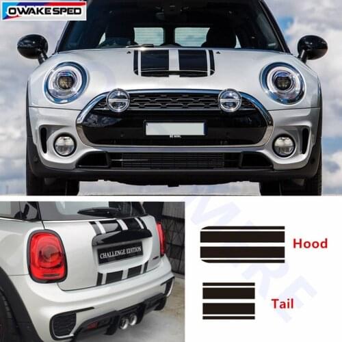 Racing Sport Stripes Car Hood Tail Sticker Auto Engine Cover Decor Vinyl Decals For MINI Cooper S R56 R60 R61 F54 F55 F56