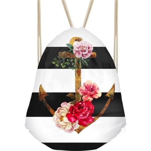 Noisydesigns Dropshipping 2021 Women Drawstring Bag Mini Backpack for Teenager Rucksack Drawstring Storage Bags Beach Bags