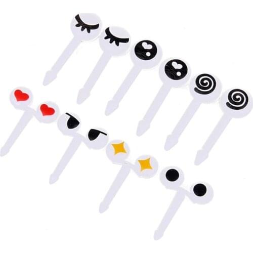10pcs/lot Mini Eye Fruit Fork Reusable Plastic Fruit Forks Decorative Sticks Kids Lunch Bento Box Accessories Tableware Fork New