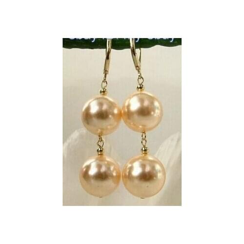 12mm Golden Yellow South Sea Shell Pearl Earrings >Lovely Fine Nobility Ladys Womens Earrings