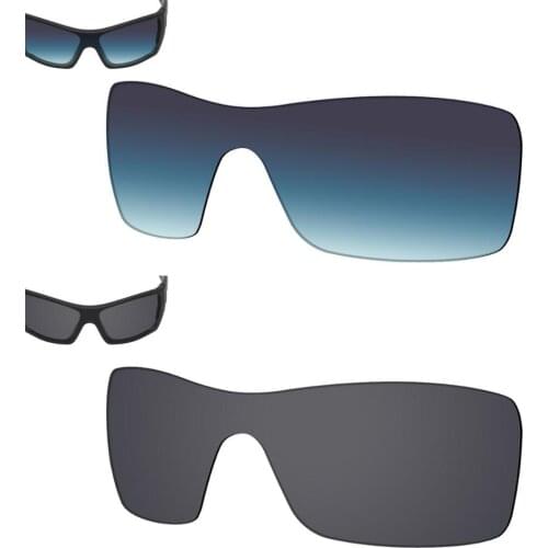 SmartVLT 2 Pieces Polarized Sunglasses Replacement Lenses for Oakley Batwolf-Blue Gradient and Solid Black
