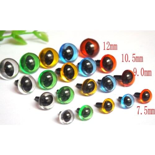 7.5mm-12mm Transparent Amigurumi Animals Eyes/ Cat Eyes/ Safety Eyes / Come With Washers