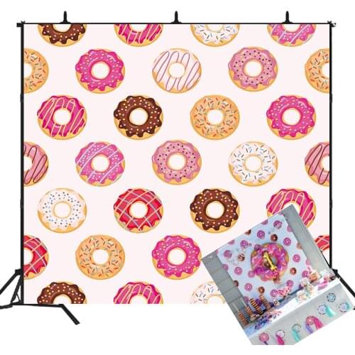 BEIPOTO Donut Backdrop for photography newborn baby shower photo background 1st birthday party decoration supply banner B-286