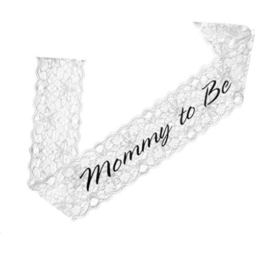 White Lace Mommy To Be Sash Baby Boy Girl Baby Shower Decoration Sash Dad To Be New born Party Decoration Pregnant HW44