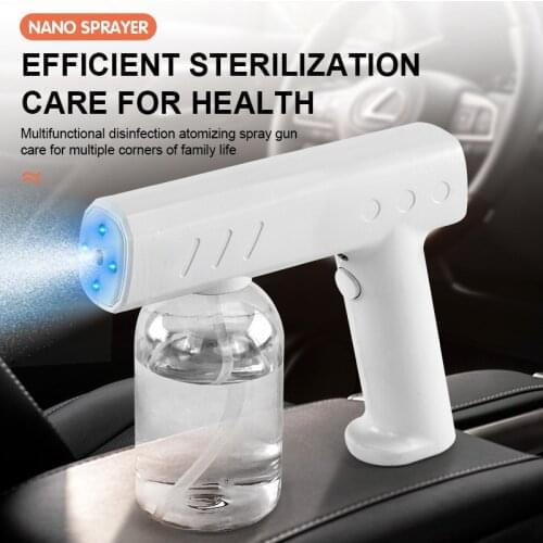 New Wireless Disinfection Sprayer Steam Nano Blue Light Spray Gun Handheld Portable USB Rechargeable Disinfection Gun 300/500ML