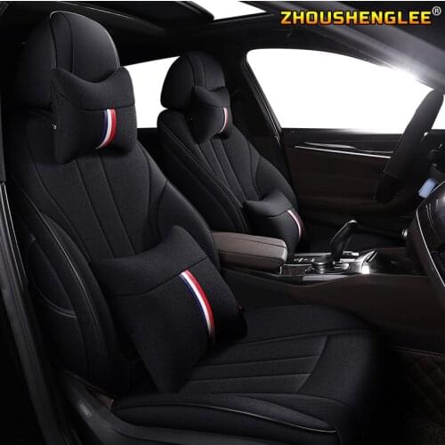 ZHOUSHENGLEE Custom FLAX car seat covers For Toyota 86 Previa Sienna Venza Fortuner Fj CRUISER MARK IZOA Avalon YARiS Verso VIO