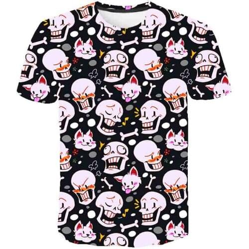Undertale Cute Skull Sans Print 3D KIDS T-shirt Men/Women Hipster Hip Hop Tshirt Boys Cool Summer Short Sleeve T Shirt