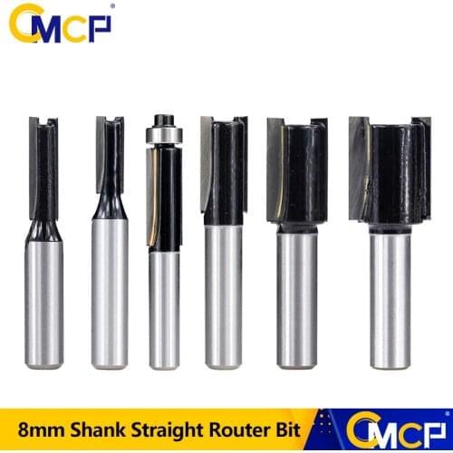 Wood Router Bit 8mm Shank Black Straight End Mill 1pc Carbide Cleaning Bottom Router Bit For Woodworking