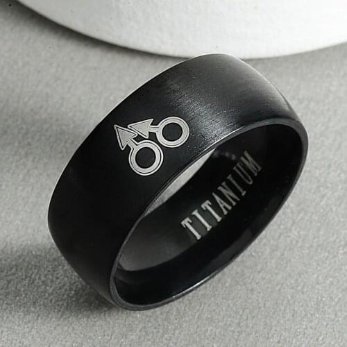 8mm Mens Stainless Steel Enamel Rainbow LGBTQ Pride Rings for Gay Lesbian Basic Bands Jewelry