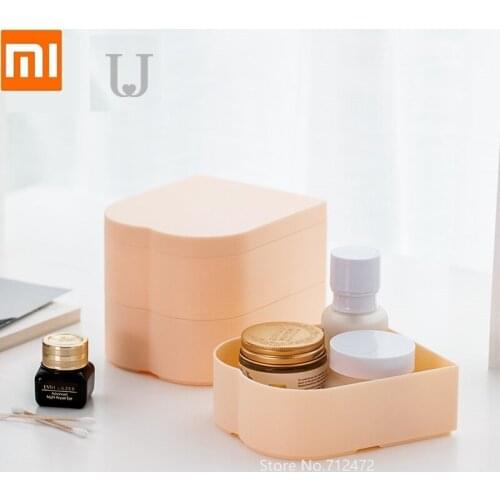 Cosmetic storage box Jewelry earring storage box Household simplicity Thick plastic finishing Shelf Portable durable