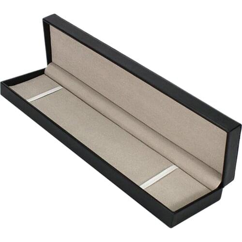 Wristwatch Chain Necklace Bracelet Rectangle Box Leather Velvet Cover Case