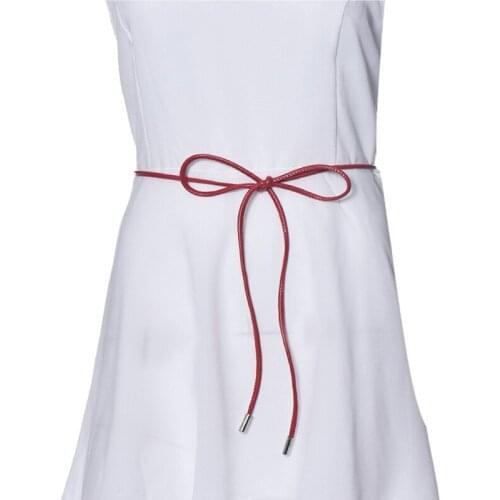 Metal Leather Rope Decorative Belt Simple Rope Candy Color Belt Wild Dress Belt Waist Chain 2021 New Arrivals