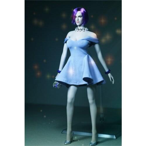 Mnotht 1/6 Scale Lavender Strapless Dress Morning Glory for 12in Action Figure JIAOUL Doll Toys