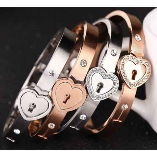 Fashion Concentric lock couple lock key solution heart bracelet
