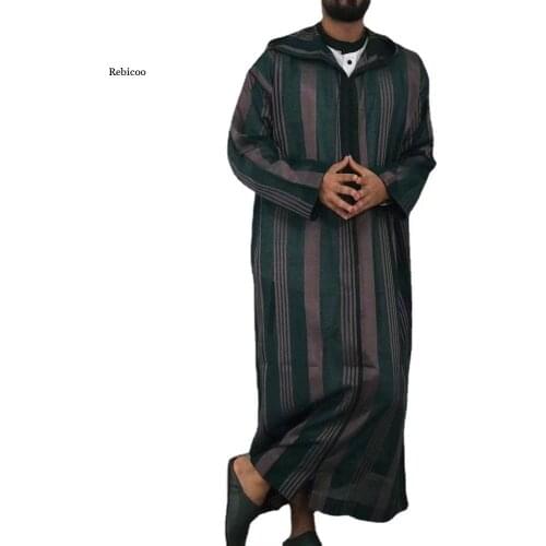 National Style Mens Shirt 2021 Spring and Summer New Large-Size Color-Blocking Striped Long Hoodie