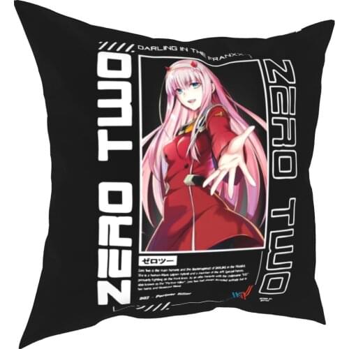 Anime Zero Two Pillowcase Polyester Cushion Cover Decorative Darling in the Franxx Girl Pillow Case Cover Home 45X45cm