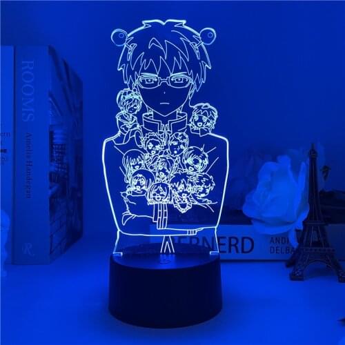 Saiki Kusuo no sai-nan 3d night light anime character model childrens bedroom dormitory led decorative bedside lamp