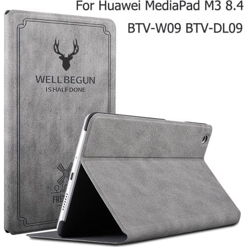 New Magnetic Matte Leather Smart Case For Huawei MediaPad M3 8.4 BTV-W09 BTV-DL09 Auto Wake Sleep Stand Flip Cover