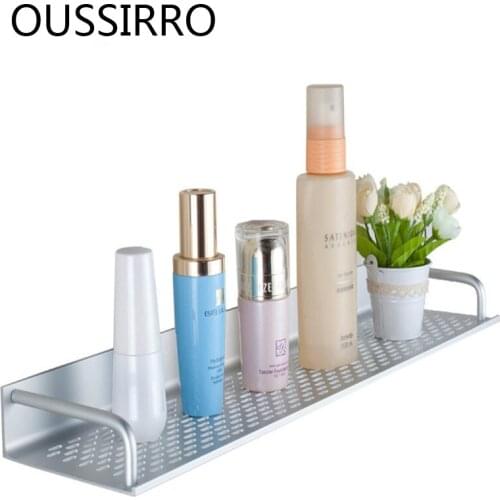 Bathroom Storage Shelf Rack Space Aluminum Kitchen Condiment Rack Modern Fashion Bathroom Tray Towel Rack Bathroom Accessories