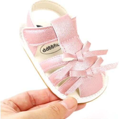 Newborn Baby Girls Sandals Cute Princess Knot-Bow Sandles Kids Toddler Infant Flat Baby Shoes