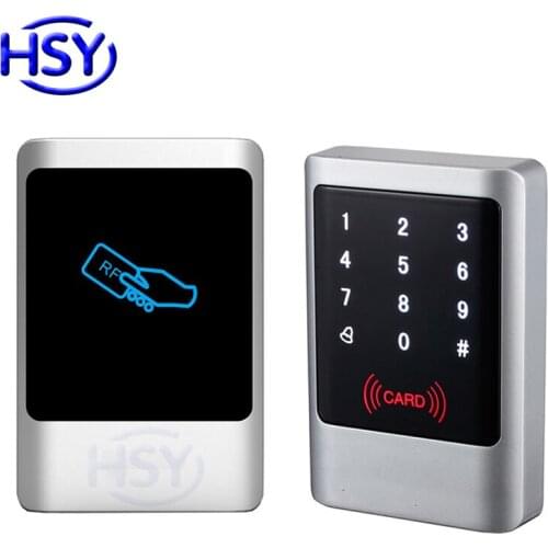 Touch Keypad Single Door Access Control 125Khz Proximity EM ID Card or 13.56Mhz HF IC MF Keyfob Entry Lock Standalone Controller