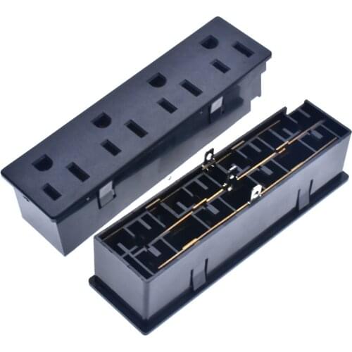 SS-6B-4 USA Type B socket in Black *CE Marked 4 Ways USA outlet socket