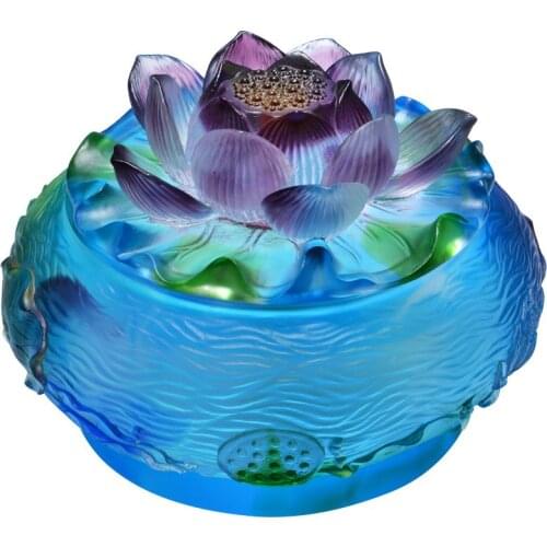 Hallway Key Storage Glass Lotus Cornucopia Decoration Feng Shui Fortune Living Room Coin Saving Pot Adult Practical