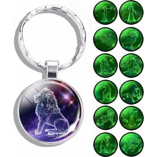 Luminous Zodiac Constellation Keychain Constellation Keychain Aquarius Libra Leo Sagittarius Zodiac Jewelry Birthday Gift