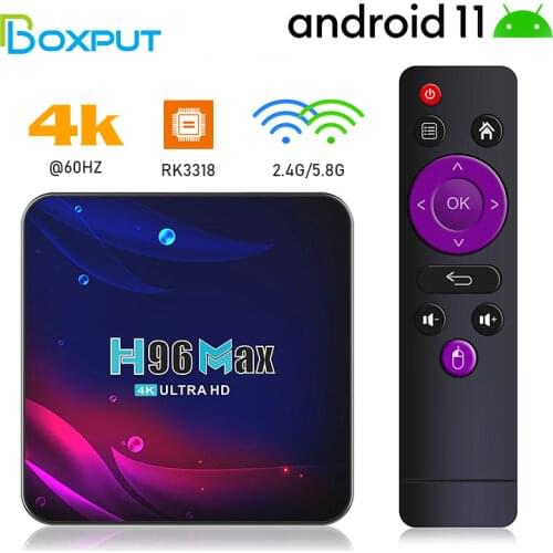 2021 H96 Max V11 RK3318 TVBox Android 11 BT V4.0 Dual Wifi 2.4G 5G USB 3.0 4K HD YouTube Media Player Settop Android TV Box H96