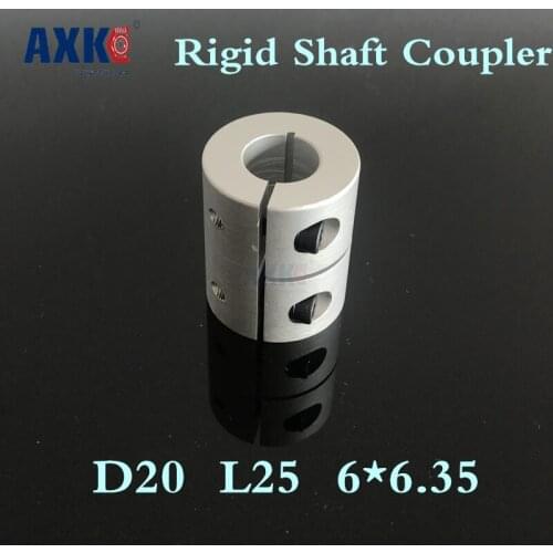 Thrust Bearing Rolamentos Axk Rigid Shaft Coupler Clamp 6mm To 6.35mm Stepper Servo Motor Coupling D20 L25 6x6.35mm Cnc Mill