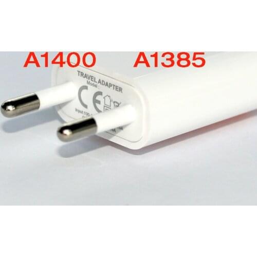 USB Charging Kit 5W Charger Power Adapter A1400 EU Plug or A1385 US Plug for Mobile Phone10pcs/Lot