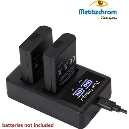 Mettzchrom Dual battery charger For Nikon USB Dual battery charger EN-EL14 EN-EL14A EN-EL15 MH-25 MH-24 Travel Dual Charger