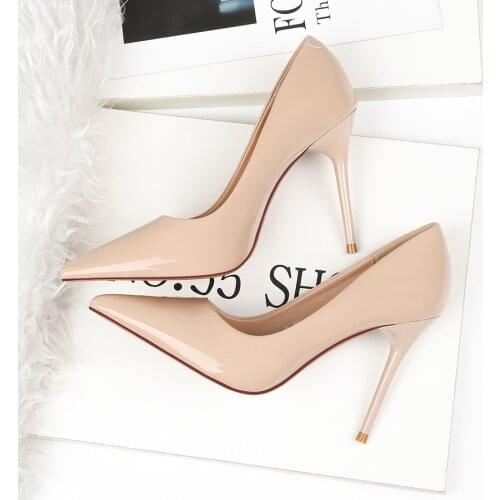 2020 Women Classic Pumps Extreme High Heels 10cm Sexy Stilettos Ladies Pointed Toe Shoes Nude Red Blue Black Beige Leopard Heels