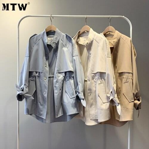 Women Autumn Winter Trench Coat Korean Single Breasted Office Outwear Tops 2020 Casual Loose Solid Long Sleeve Windbreaker