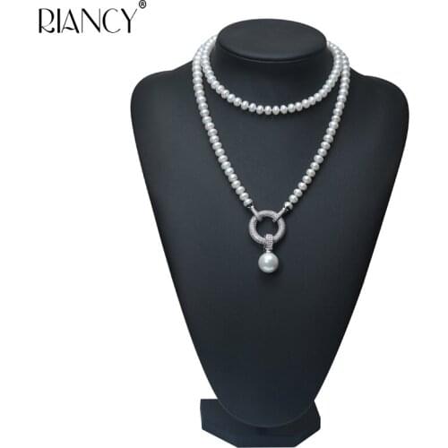 Fashion high quality Long Necklace Natural Pearls Freshwater Pearls Jewelry For Wedding Women 900mm