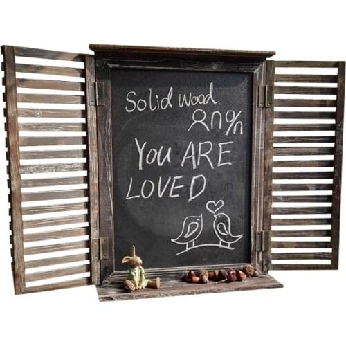 Zq Rural Retro Bar Coffee Shop Decoration Wooden Blackboard Wall Decorations Fake Window Ornaments